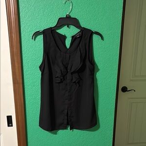 Kenneth Cole Reaction Black Ruffled Blouse